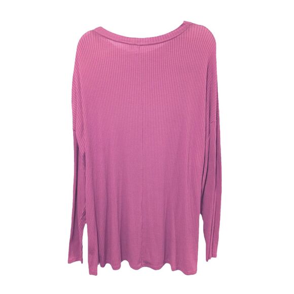 Asos Dusty Rose Ribbed Long Sleeve Top Size 24W - Picture 2 of 3